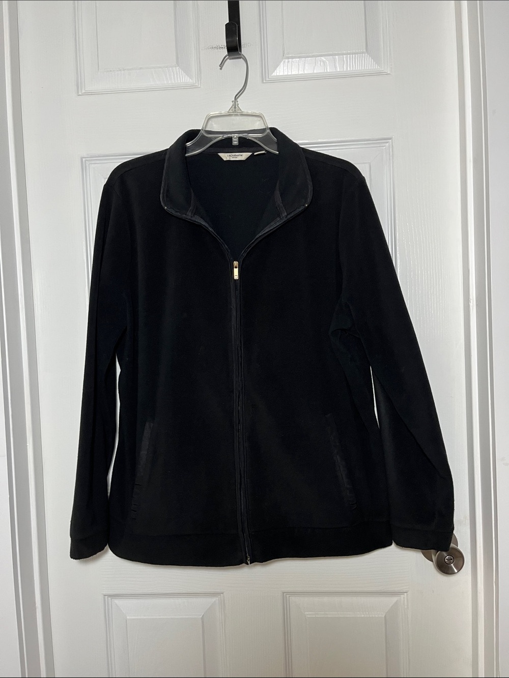 Liz Claiborne Plus Black Full-Zip Micro Fleece Jacket